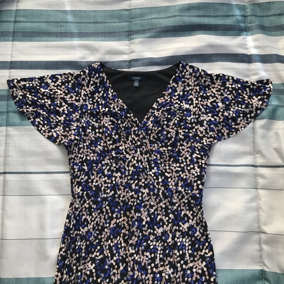 EUC Chaps Swing Dress • Size M • Flutter Sleeves and Fun print! - Picture 5 of 9